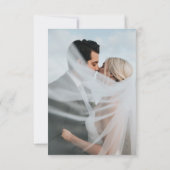 シンプルモダンフォトスクリプト結婚オーバーレイ サンキューカード (裏面)