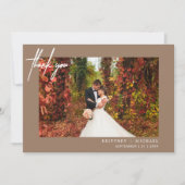 シンプルモダンフォトタ結婚ン サンキューカード (正面)