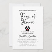 シンプルモダンフォトドッグラバーペット結婚ズ 招待状 (正面)