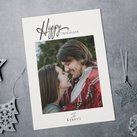 シンプルモダンフォトフラットクリスマスホリデーカード シーズンカード