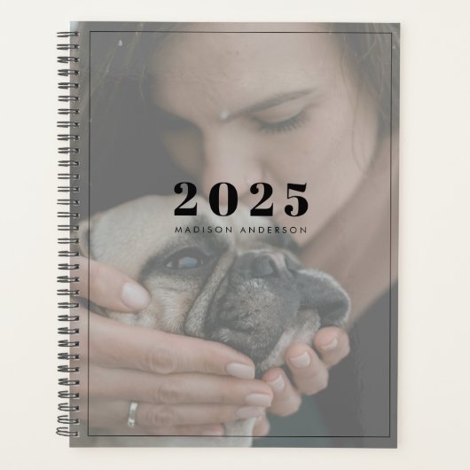 シンプルモダンフォトホワイトオーバーレイ プランナー手帳 (正面)