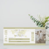 シンプルモダンフォトボーディングパス先 招待状 (スタンド正面)