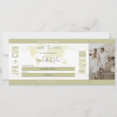 シンプルモダンフォトボーディングパス先 招待状 (正面)