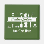 シンプルモダンフォレストグリーンマスターガーデナーカスタム マグネット (正面)