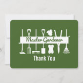 シンプルモダンフォレストグリーンマスターガーデナー サンキューカード (正面)