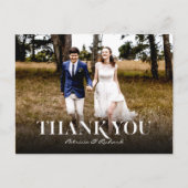 シンプルモダンフォント結婚のThank You Photo ポストカード (正面)