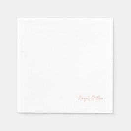 シンプルモダンフォント赤面名結婚の スタンダードカクテルナプキン