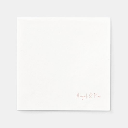 シンプルモダンフォント赤面名結婚の スタンダードカクテルナプキン (正面)