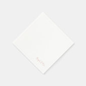 シンプルモダンフォント赤面名結婚の スタンダードカクテルナプキン (角)