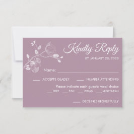 シンプルモダンフローラエレガントランの食事の選択 出欠カード