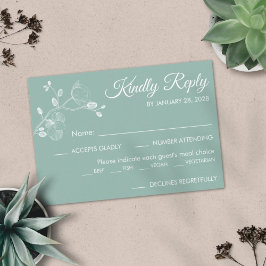 シンプルモダンフローラエレガントランの食事の選択 出欠カード