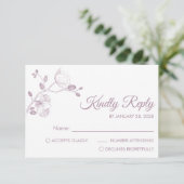 シンプルモダンフローラエレガント蘭 出欠カード (スタンド正面)