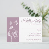 シンプルモダンフローラエレガント蘭 出欠カード (スタンド正面)