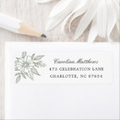 シンプルモダンフローラ結婚のセージ差出人住所 ラベル (インサイチュ)