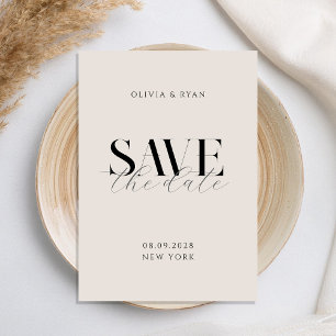 シンプルモダンブエレガントラックスアンドアイボリーシック結婚ズ セーブザデート