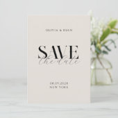 シンプルモダンブエレガントラックスアンドアイボリーシック結婚ズ セーブザデート (スタンド正面)