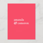 シンプルモダンブライトコーラル結婚ズ詳細 エンクロージャーカード (裏面)