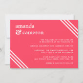 シンプルモダンブライトコーラル結婚ズ 招待状 (正面)