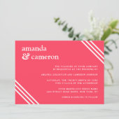 シンプルモダンブライトコーラル結婚ズ 招待状 (スタンド正面)