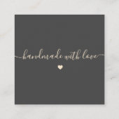 シンプルモダンブラウンスムーズありがとう スクエア名刺 (裏面)