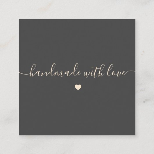 シンプルモダンブラウンスムーズありがとう スクエア名刺 (裏面)