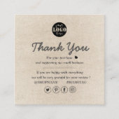 シンプルモダンブラウンスムーズありがとう スクエア名刺 (正面)