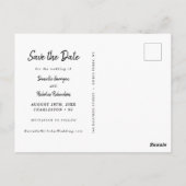 シンプルモダンブラシScript Photo日付の保存 ポストカード (裏面)