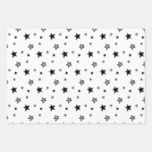 シンプルモダンブラックアンドホワイトクリトマス ラッピングペーパーシート (正面3)