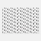 シンプルモダンブラックアンドホワイトクリトマス ラッピングペーパーシート (正面)