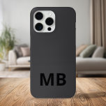 シンプルモダンブラックイニシャルモノグラム iPhone 15 PRO MAXケース<br><div class="desc">シンプルイニシャルモダンモノグラム電話ケース。独自のiPhoneパーソナライズされたケースを作成しカスタムて、イニシャル名。</div>