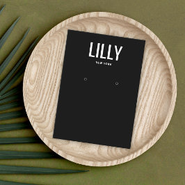 シンプルモダンブラックイヤリングディスプレイカード