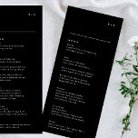 シンプルモダンブラックオニュックスTuxedoモノグラム結婚ズ メニュー<br><div class="desc">コレクションに合わせたスリムもしデザイン*このメニューをスリムプログラムに移す場合は、より多くの紙オプションをご希望の場合*また救済は私に対し連絡てもお望み</div>