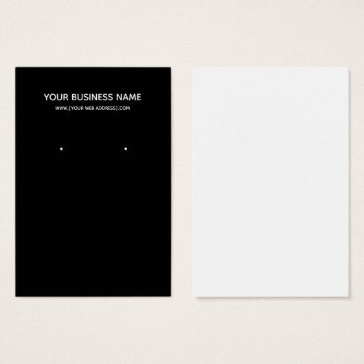 シンプルモダンブラックカスタムイヤリング名刺 (正面&裏面)