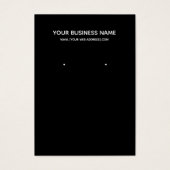 シンプルモダンブラックカスタムイヤリング名刺 (正面)