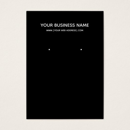シンプルモダンブラックカスタムイヤリング名刺 (正面)