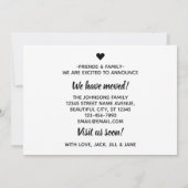 シンプルモダンブラックニューアドレスゲストルームムービング 案内状 (裏面)