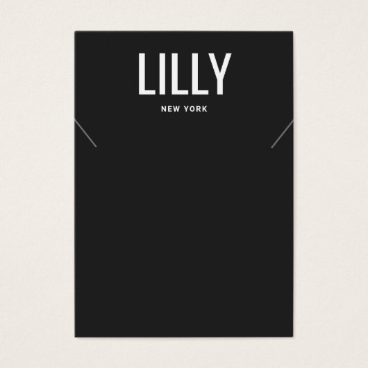 シンプルモダンブラックネックレスブレスレットディスプレイカード (正面)