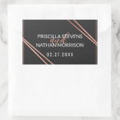 シンプルモダンブラックバラ金ゴールドシックリニ結婚ア 長方形シール (バッグ)