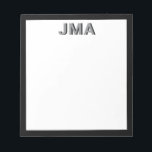 シンプルモダンブラックモノグラム ノートパッド<br><div class="desc">ミニマルタイポグラフィパーソナライズされたで自分のイニシャルや名前を使ってカスタム自分のモノグラム文房具を作モダン成する。</div>