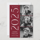 シンプルモダンブルゴーニュ3写真2023卒業 案内状 (正面)