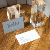 シンプルモダンブルーグレーとホワイトリバーシブル 名刺