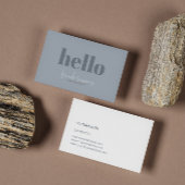 シンプルモダンブルーグレーとホワイトリバーシブル 名刺