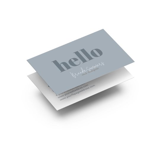 シンプルモダンブルーグレーとホワイトリバーシブル 名刺