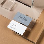 シンプルモダンブルーグレーとホワイトリバーシブル 名刺