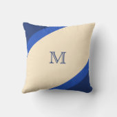 シンプルモダンブルーストライプのモノグラム クッション (裏面)