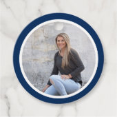 シンプルモダンブルーフォト卒業 フェイバータグ (正面)