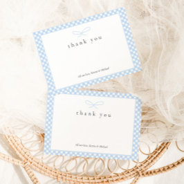 シンプルモダンブループライド弓 サンキューカード