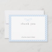 シンプルモダンブループライド弓 サンキューカード (正面)