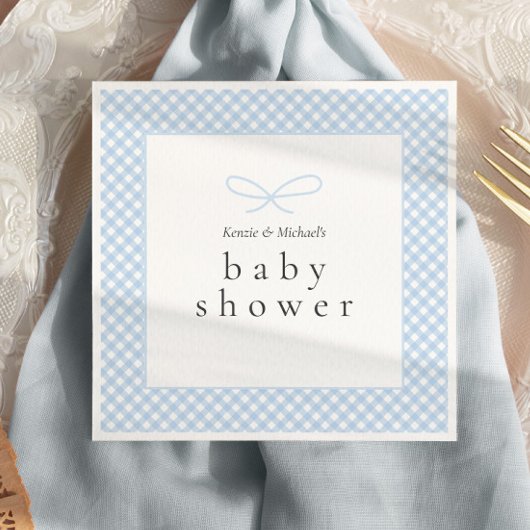 シンプルモダンブループライド弓 スタンダードカクテルナプキン