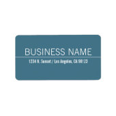 シンプルモダンブルー&ホワイトビジネス差出人住所 ラベル (正面)